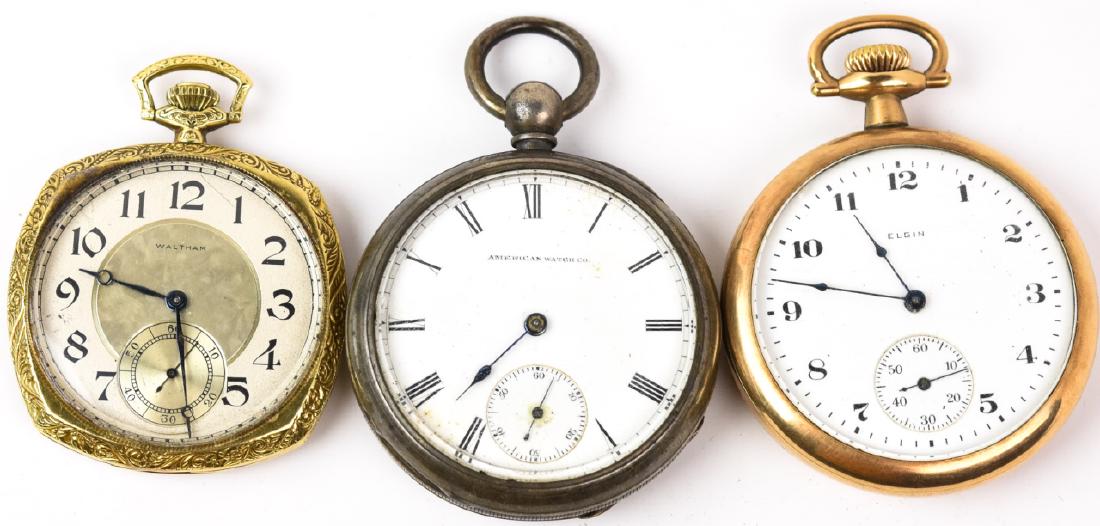 3 Coin Silver & Gold Filled Pocket Watches (1 of 8)