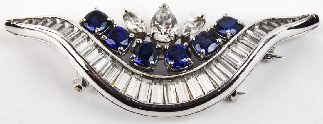 Quality Costume Sterling w Faux Diamond & Sapphire (1 of 6)