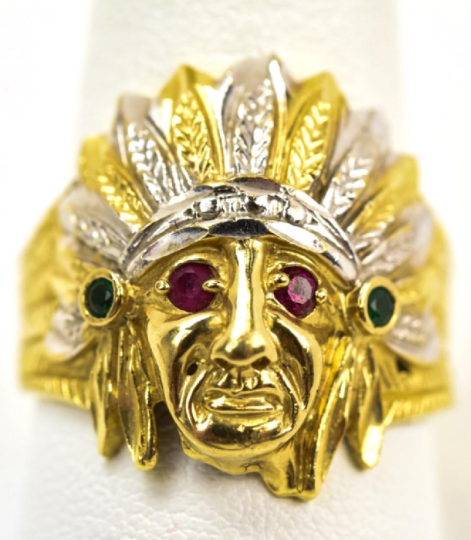 Vintage 10kt Yellow Gold Indian Chief Ring (1 of 5)