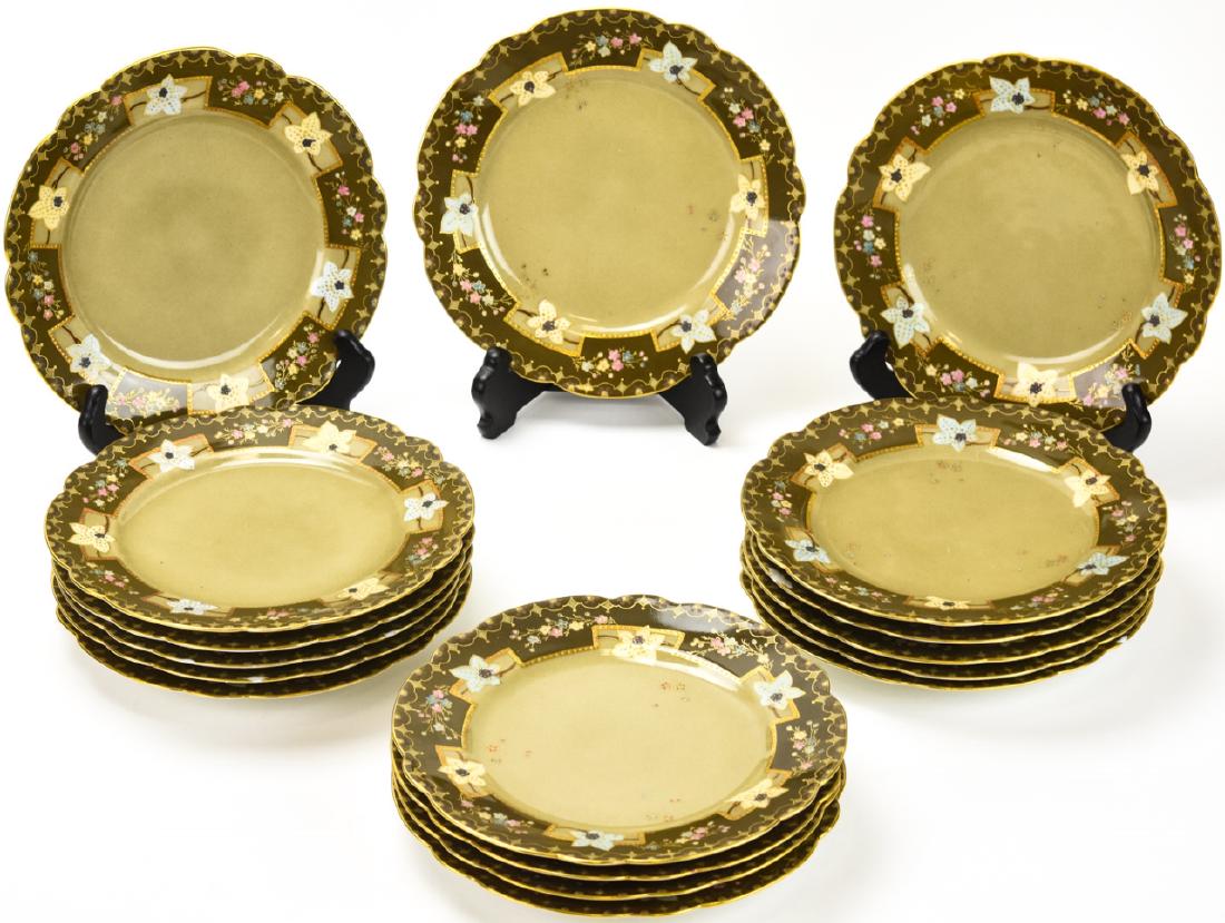 Antique C 1900 Set of Porcelain Cake Plates (1 of 9)