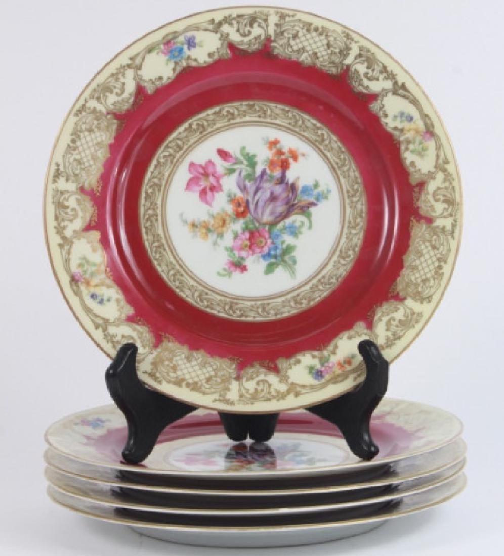 Set Antique Bavarian Tirschenreuth Lunch Plates: Set Antique Bavarian Tirschenreuth Lunch Plates. 5 porcelain lunch plates. 9 inches in diameter. Property of a historic Bedford New York 19th Century mansion.
