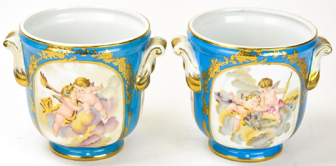 Pair Hand Painted Porcelain Cachepots (1 of 10)
