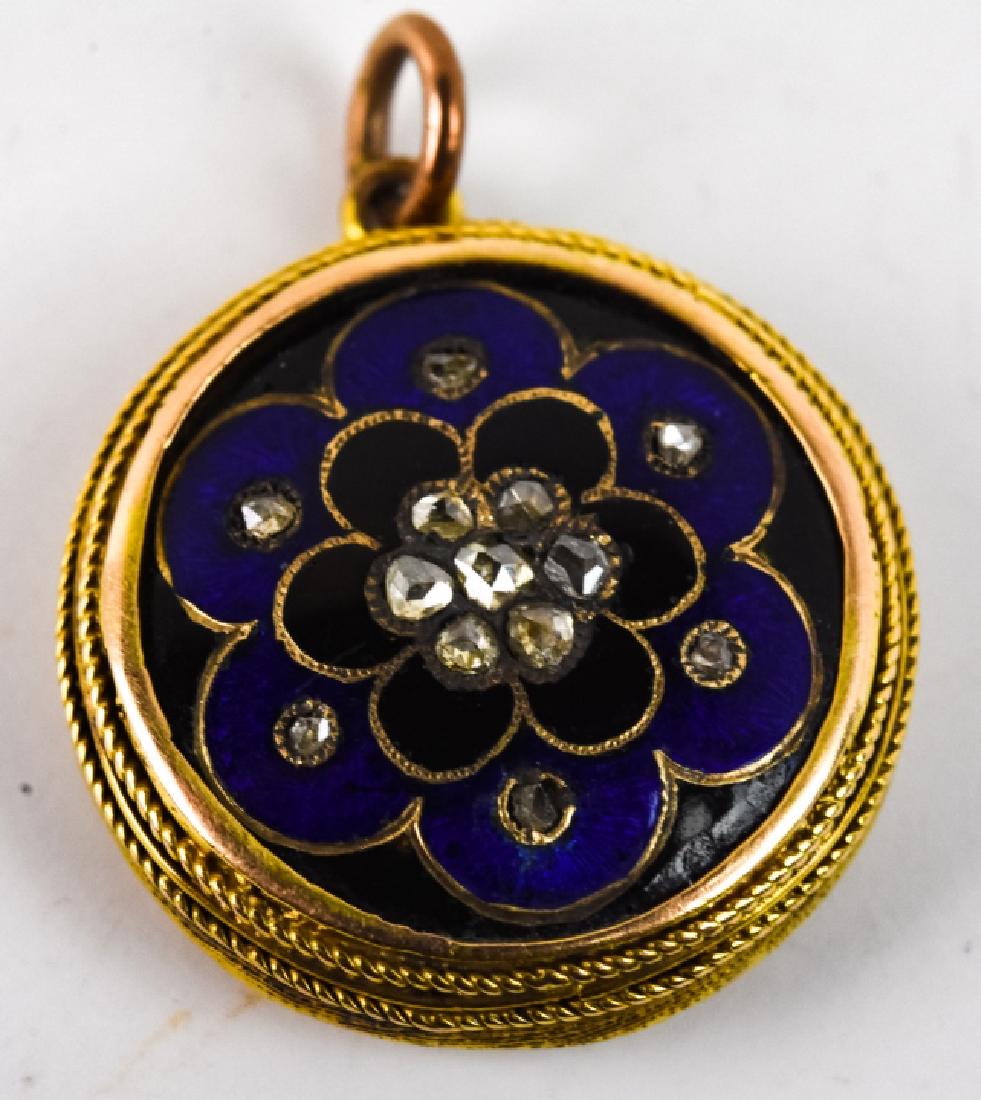 Antique 19th C 14kt Gold Rose Cut Diamond Locket (1 of 5)