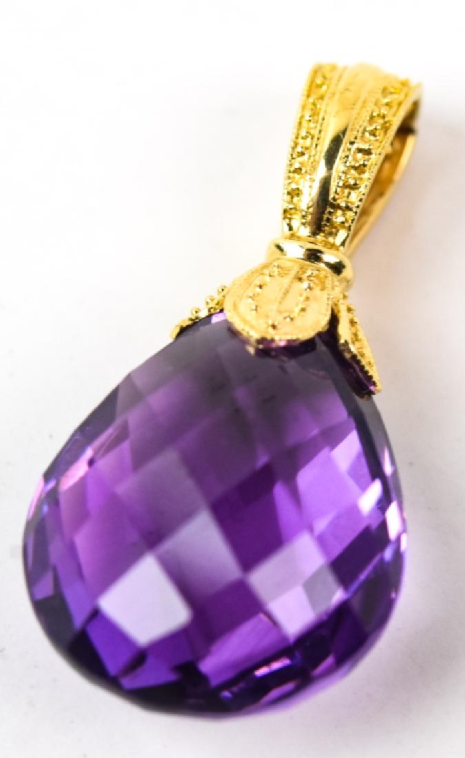 14kt Yellow Gold Diamond & Amethyst Pendant (1 of 6)