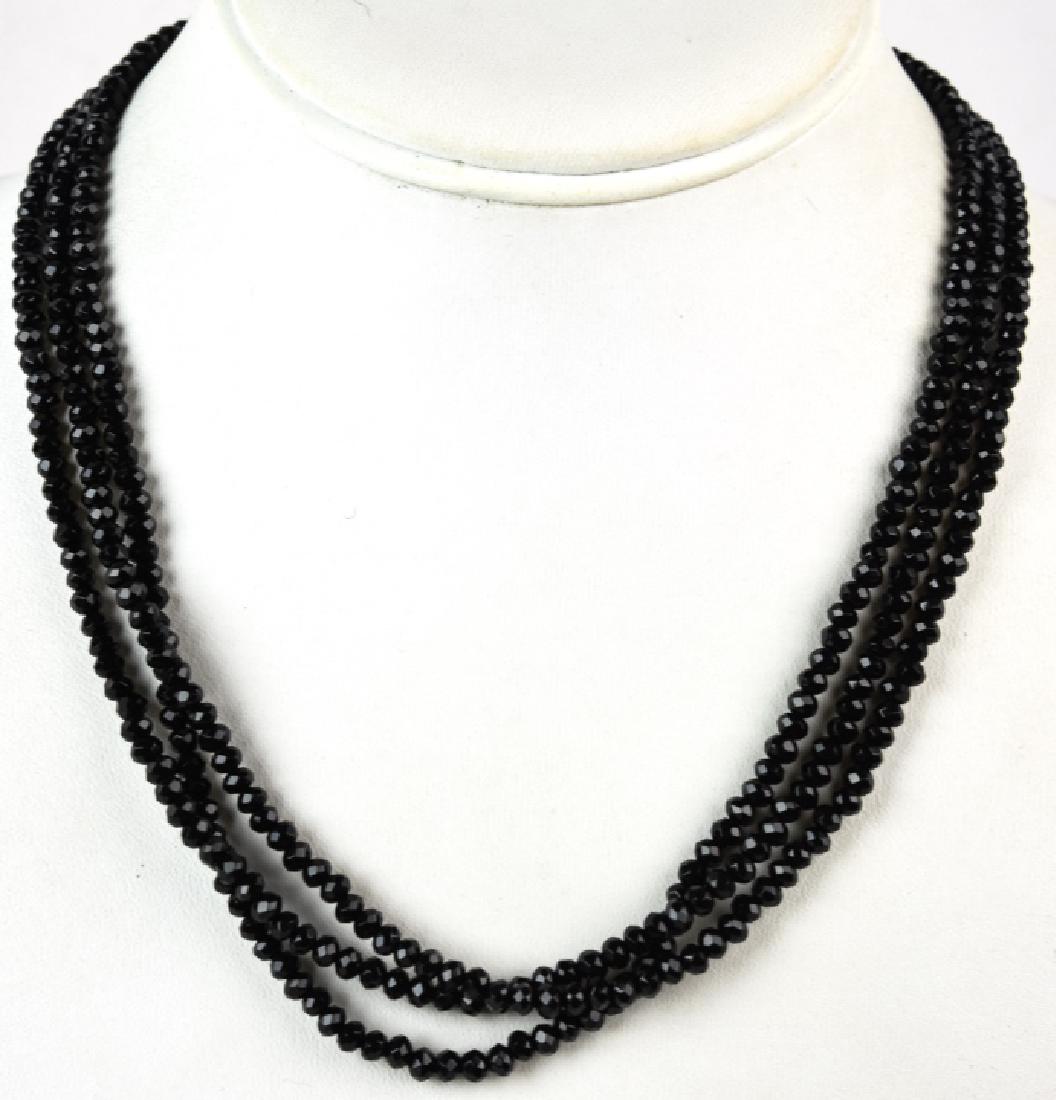 Three Faceted Onyx Beaded Necklace Strands (1 of 7)