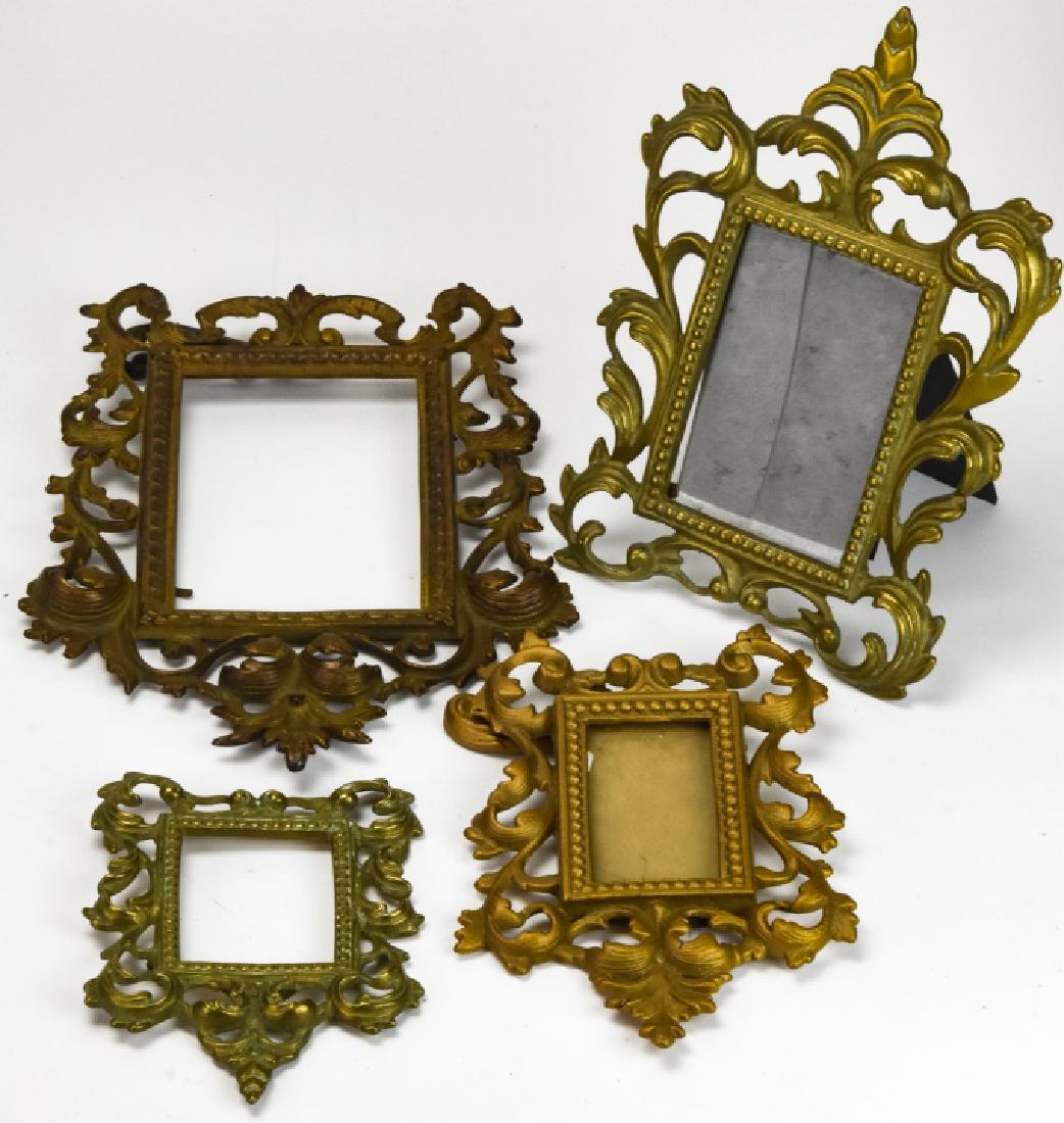 4 Brass Ormolu Rococo Style Picture Frames (1 of 9)