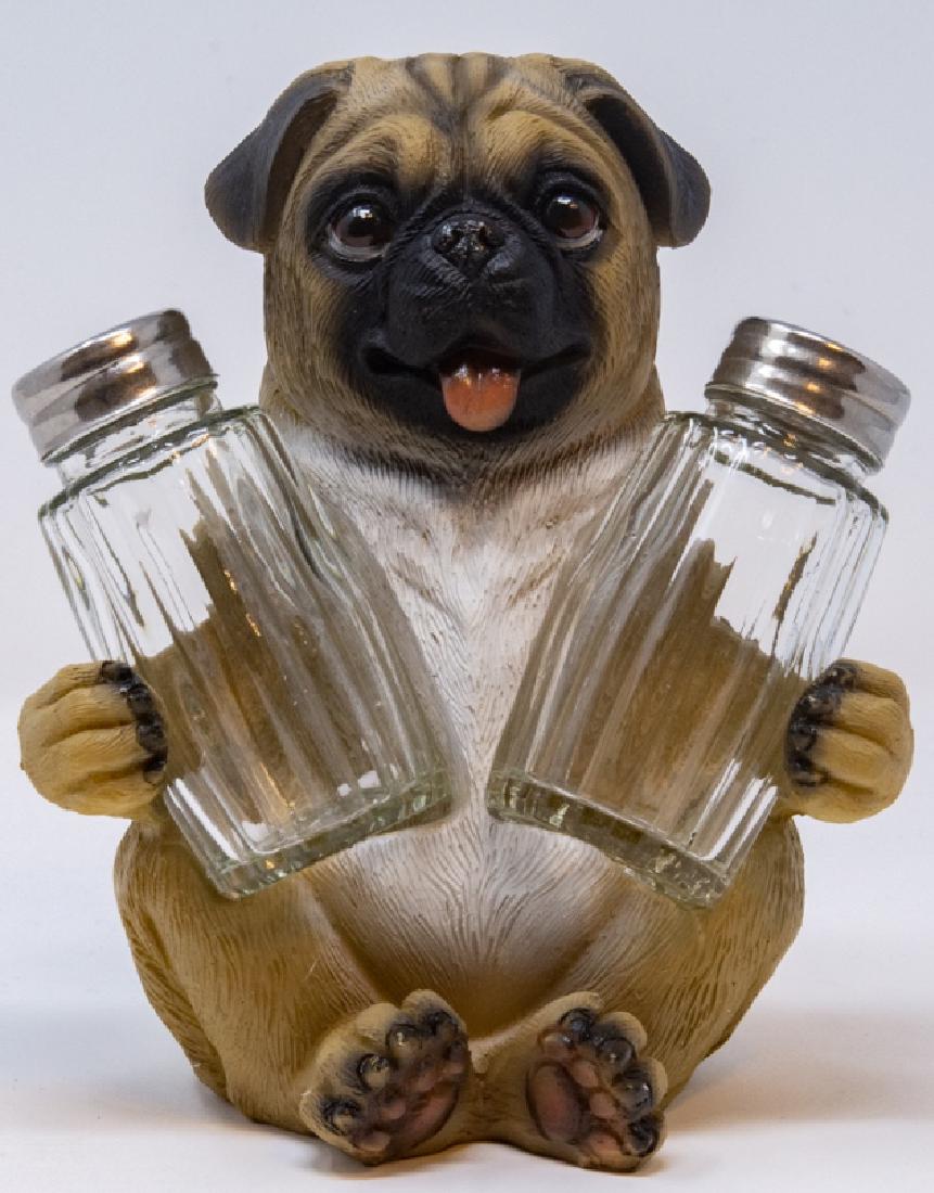 Figural Pug Dog Form Salt & Pepper Shaker Statue (1 of 9)