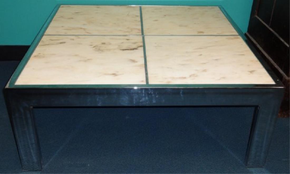 Mid Century Modern Metal & Marble Coffee Table (1 of 3)