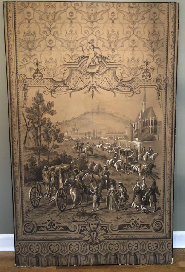Antique 19th Century French Wall Paper Panel (1 of 8)