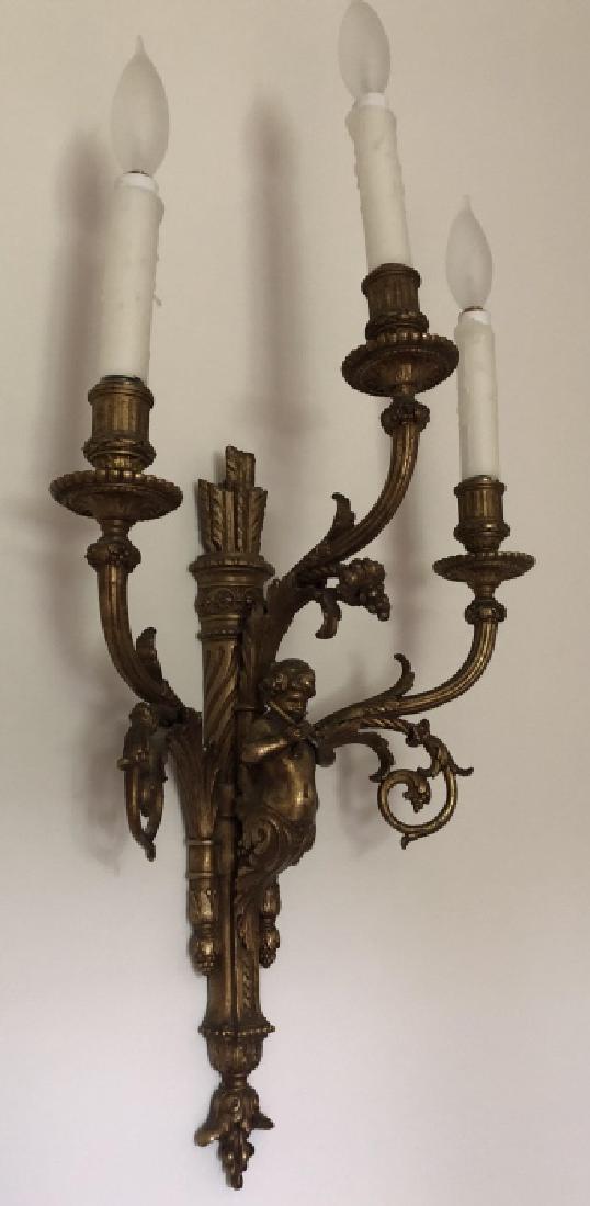 Pair French Napoleonic Gilt Bronze Satyr Sconces (1 of 7)