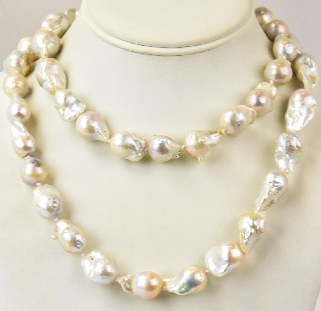 Large Baroque High Luster Cultured Pearl Necklace (1 of 7)