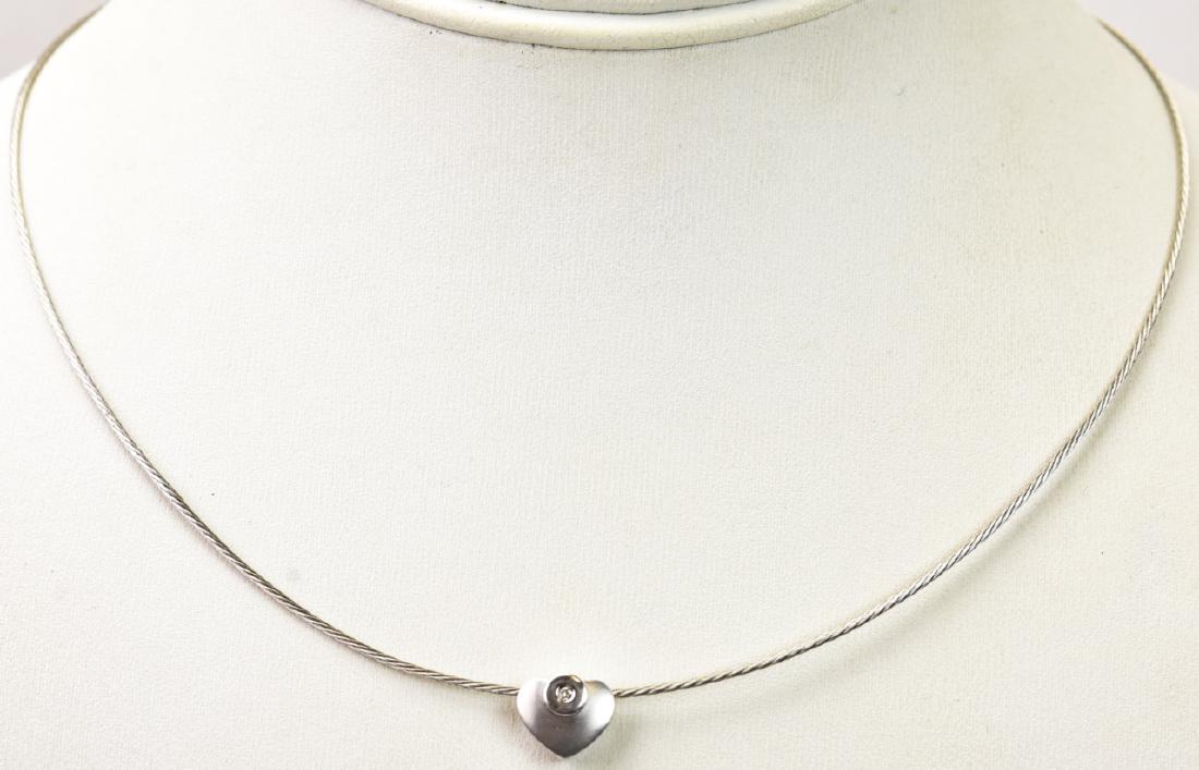 14kt White Gold & Diamond Heart Necklace (1 of 5)