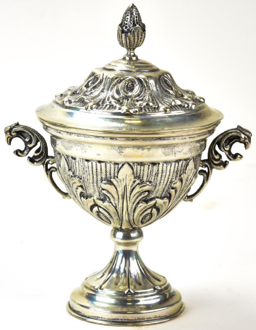 Antique Repousse 800 Silver Lidded Urn (1 of 8)