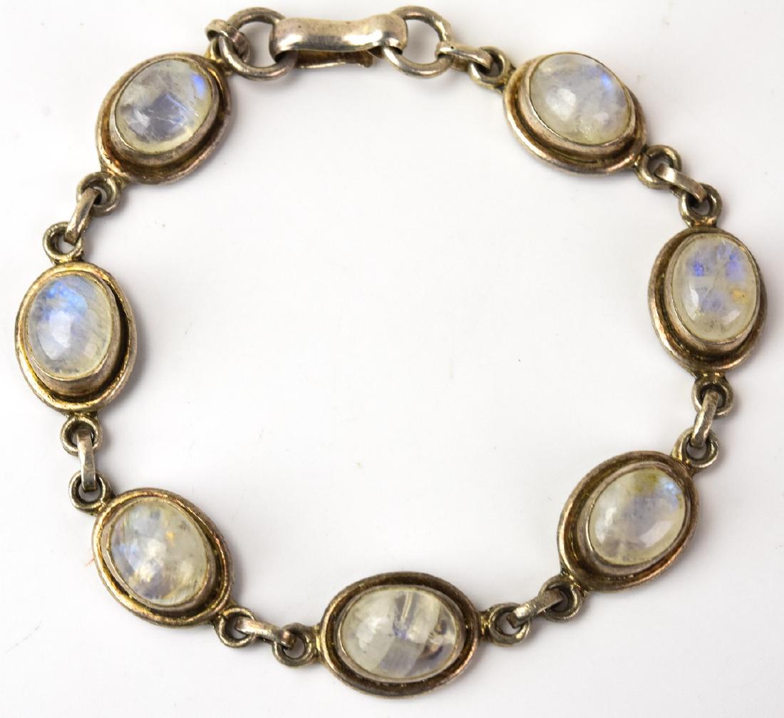 Sterling Silver & Moonstone Cabochon Bracelet (1 of 8)