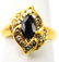Estate 14kt Yellow Gold Diamond & Sapphire Ring