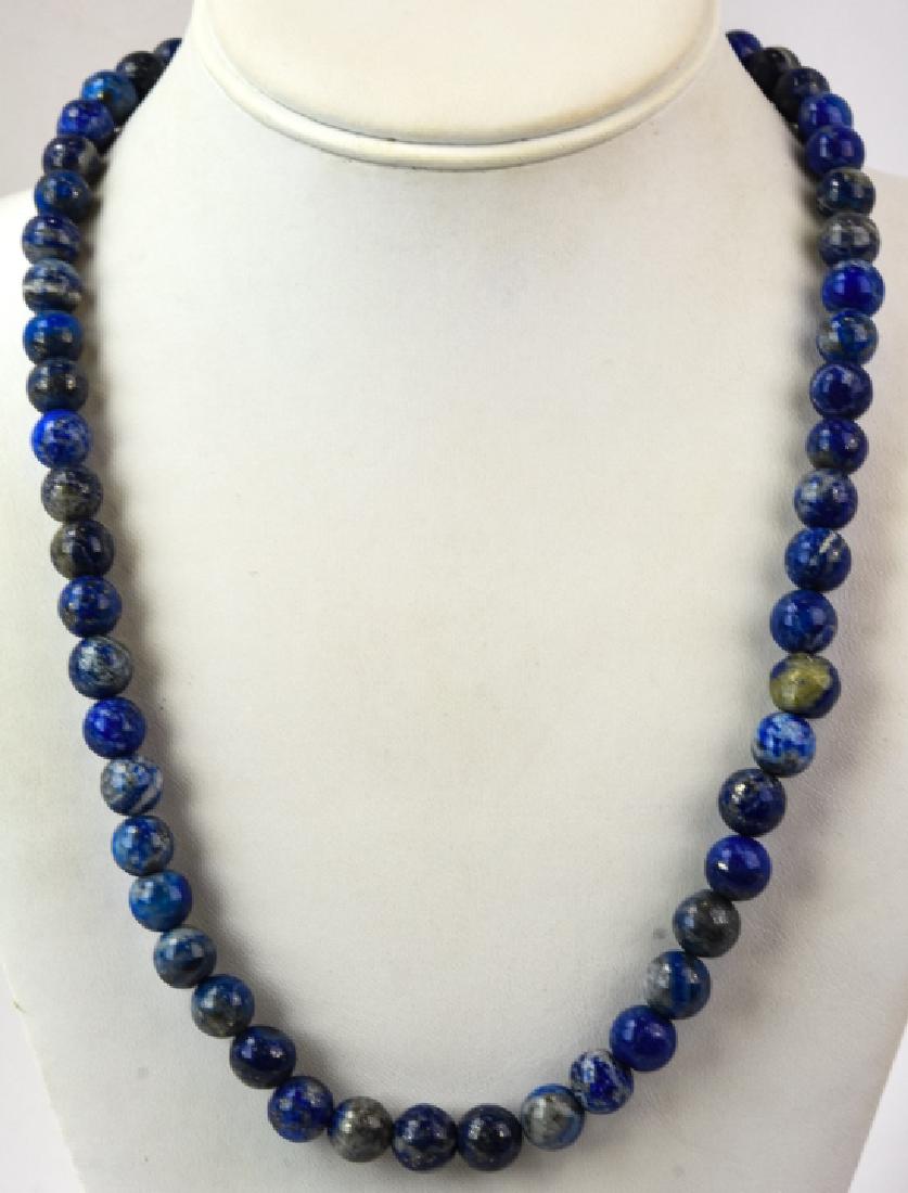Lapis Lazuli or Sodalite Beaded Necklace Strand: Lapis Lazuli or Sodalite Beaded Necklace Strand. Measures 22 inches in length.