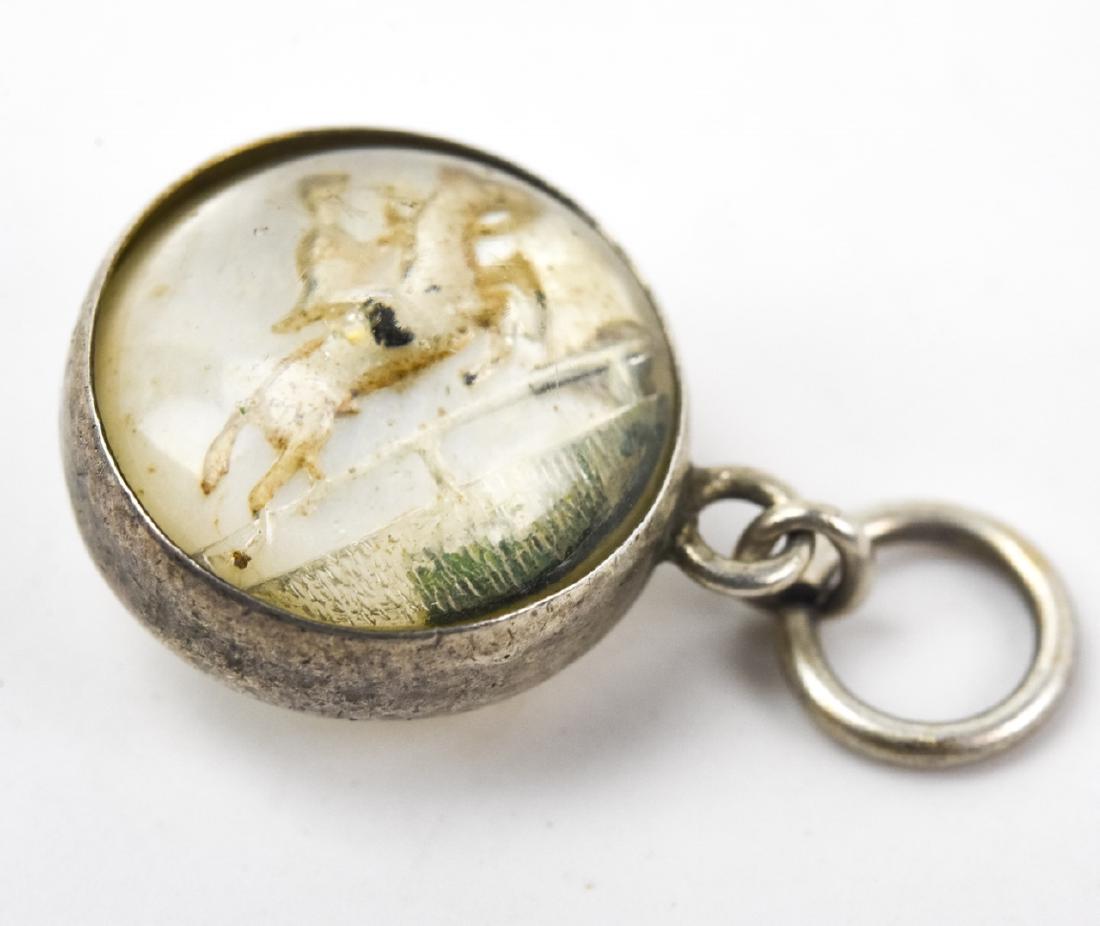 Antique Silver Essex Crystal Double Horse Charm (1 of 5)