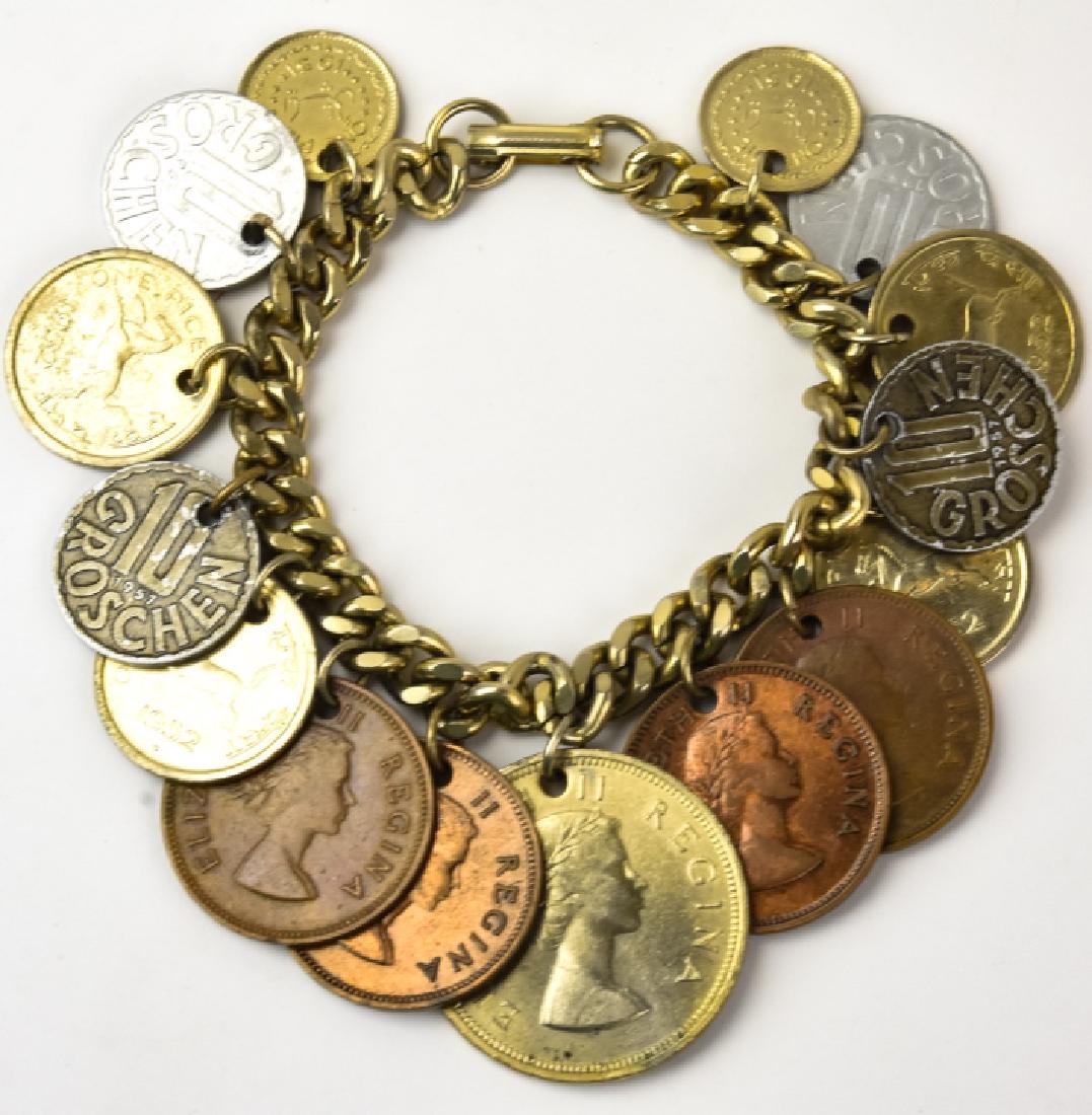 Vintage 1950s Charm Bracelet Made w Coins (1 of 8)