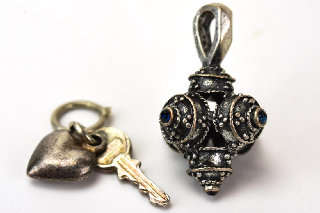 Byzantine Revival Necklace & Heart / Key Charms: Byzantine Revival Necklace & Heart / Key Charms. Silver
