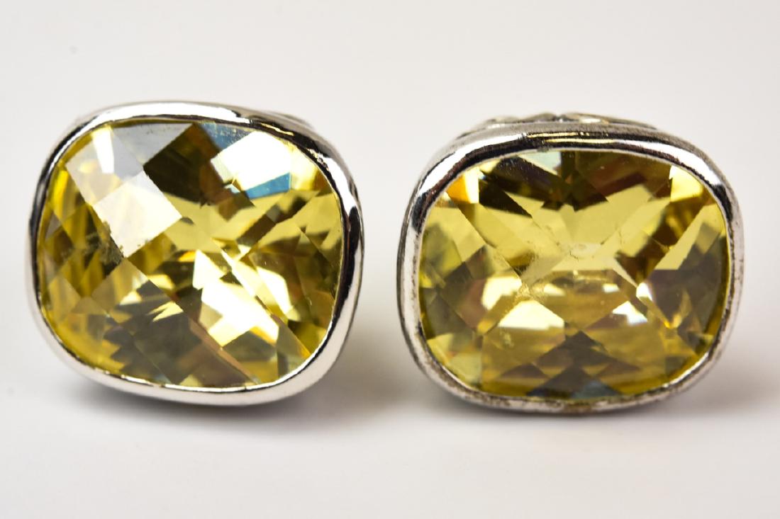 Large Sterling & Citrine Crystal Earring Studs (1 of 6)