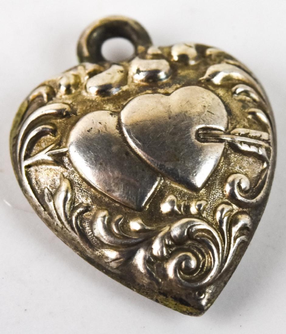 Vintage Puffy Heart Sterling Cupid's Arrow Pendant (1 of 4)