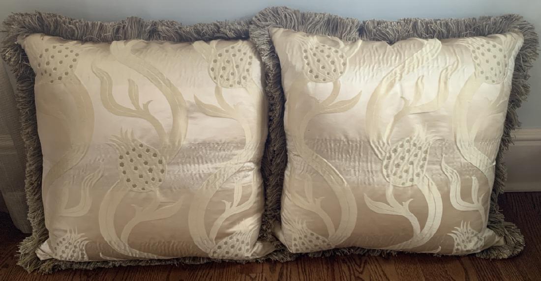 Pair Custom Upholstered Down Filled Throw Pillows (1 of 3)