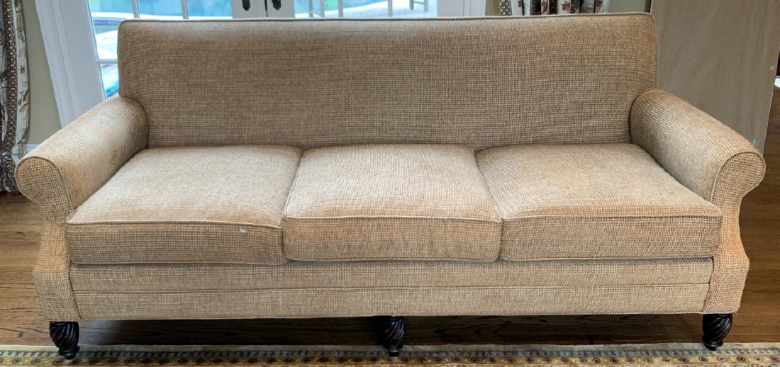 C.R. Laine Upholstered Sofa W Carved Legs (1 of 6)