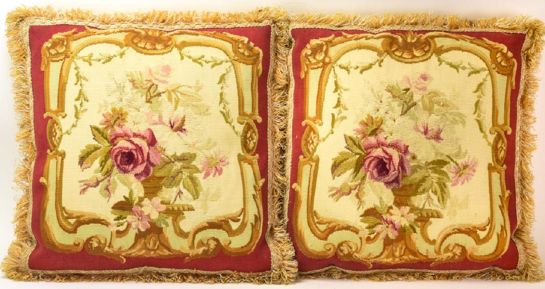 Pair Rose & Silk Tapestry Scene Down Blend Pillows (1 of 10)