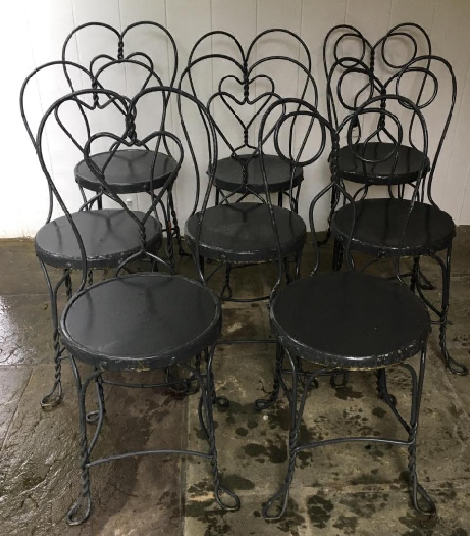 8 Vintage Metal Ice Cream Parlor Chairs (1 of 5)
