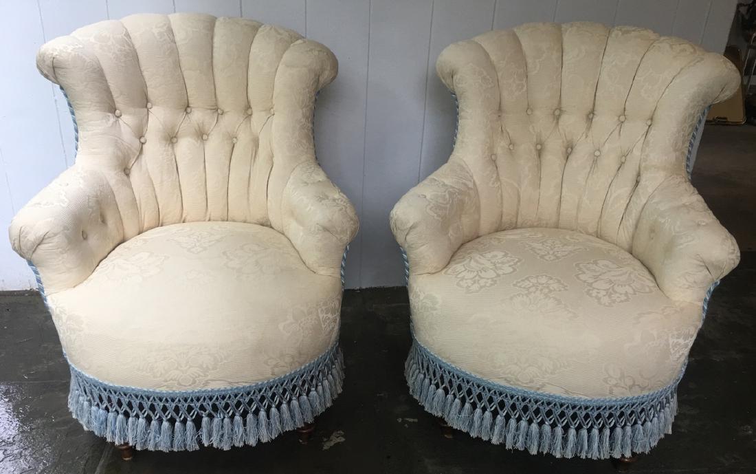 Pair Hollywood Regency Boudoir / Slipper Chairs (1 of 7)