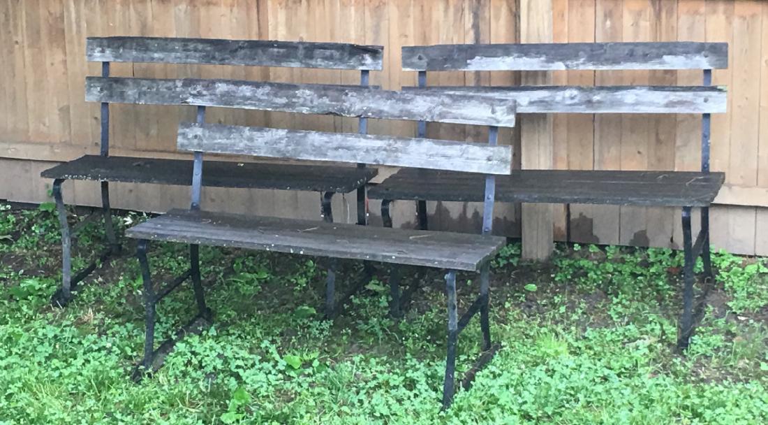 3 Wooden Park Benches (1 of 6)