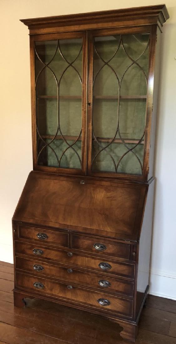 English Adams Style Paned Glass Front Secretary (1 of 7)