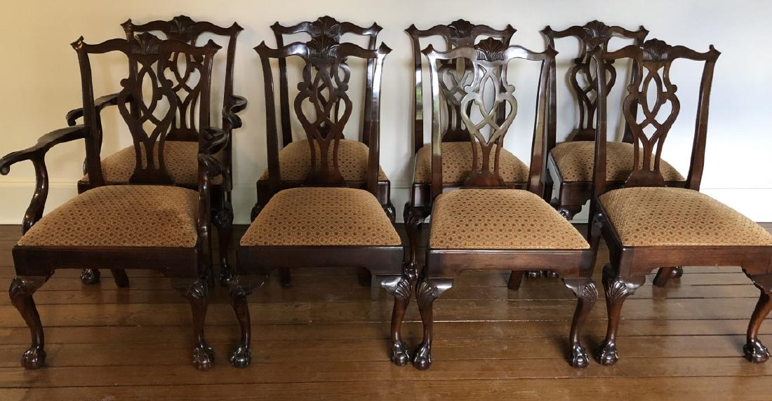 8 Stickley Heppelwhite Upholstered Dining Chairs (1 of 11)