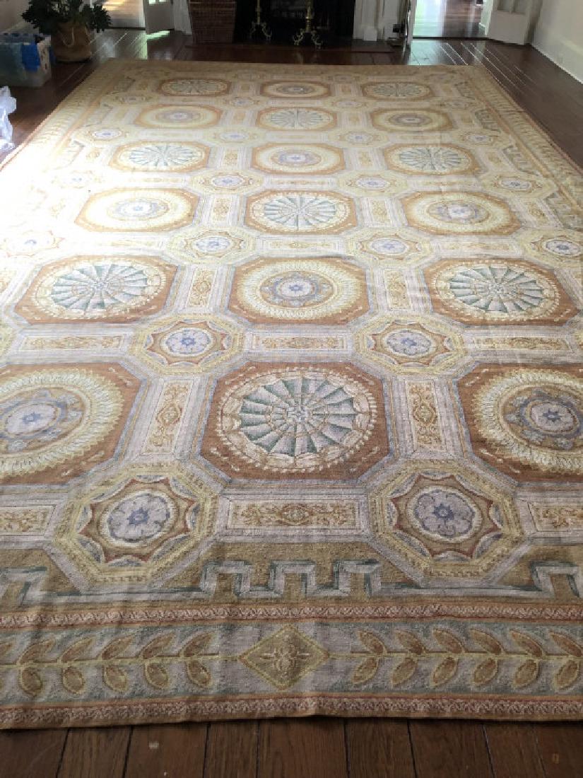 Large Aubusson Tapestry Medallion Pattern Carpet (1 of 8)