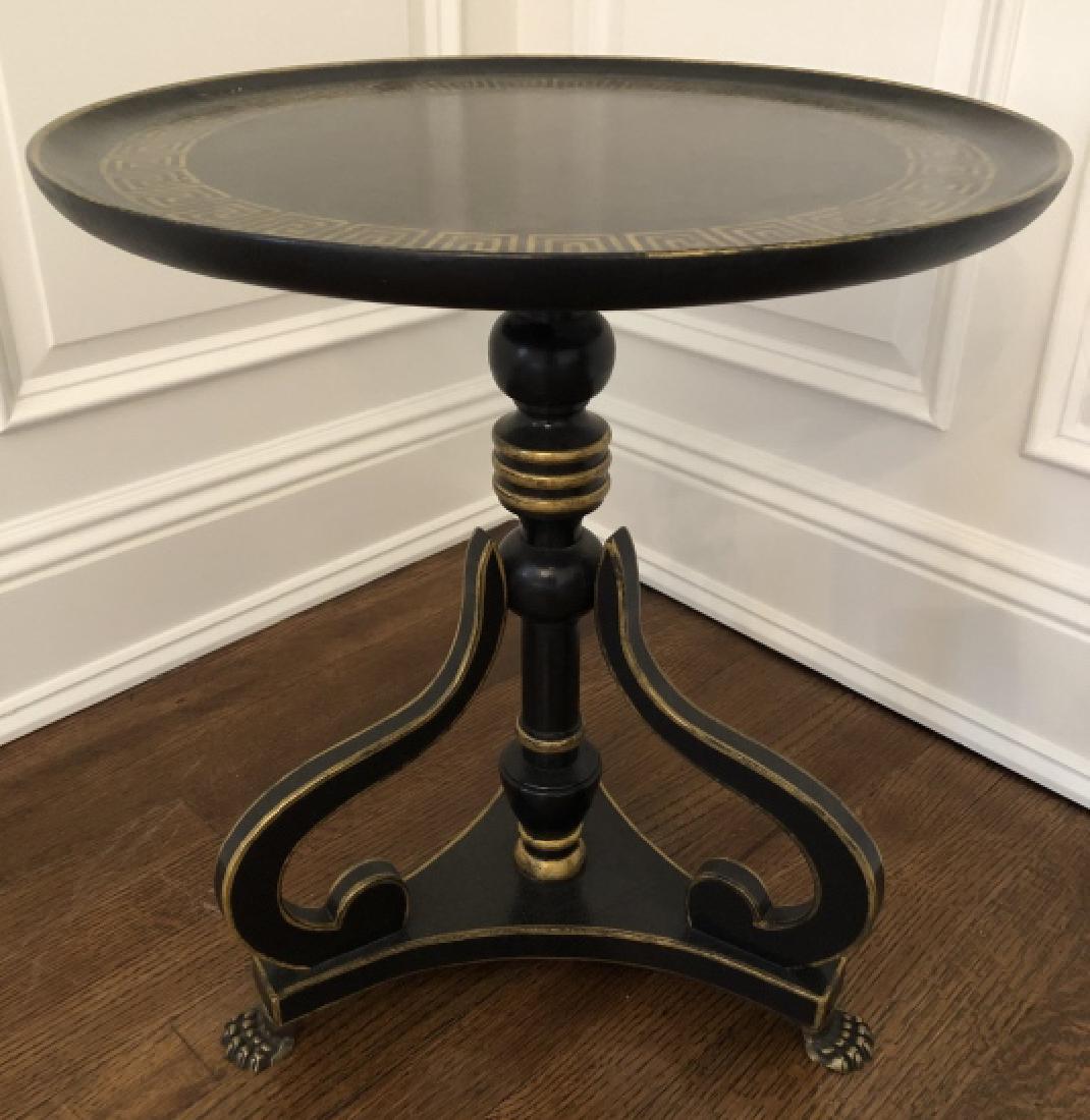 Hollywood Regency Black Lacquer Occasional Table (1 of 4)