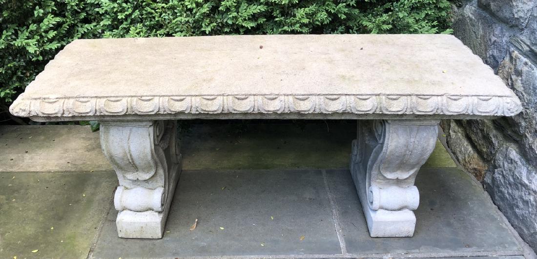 Neo Classical Cast Stone + Cement Garden Bench (1 of 4)