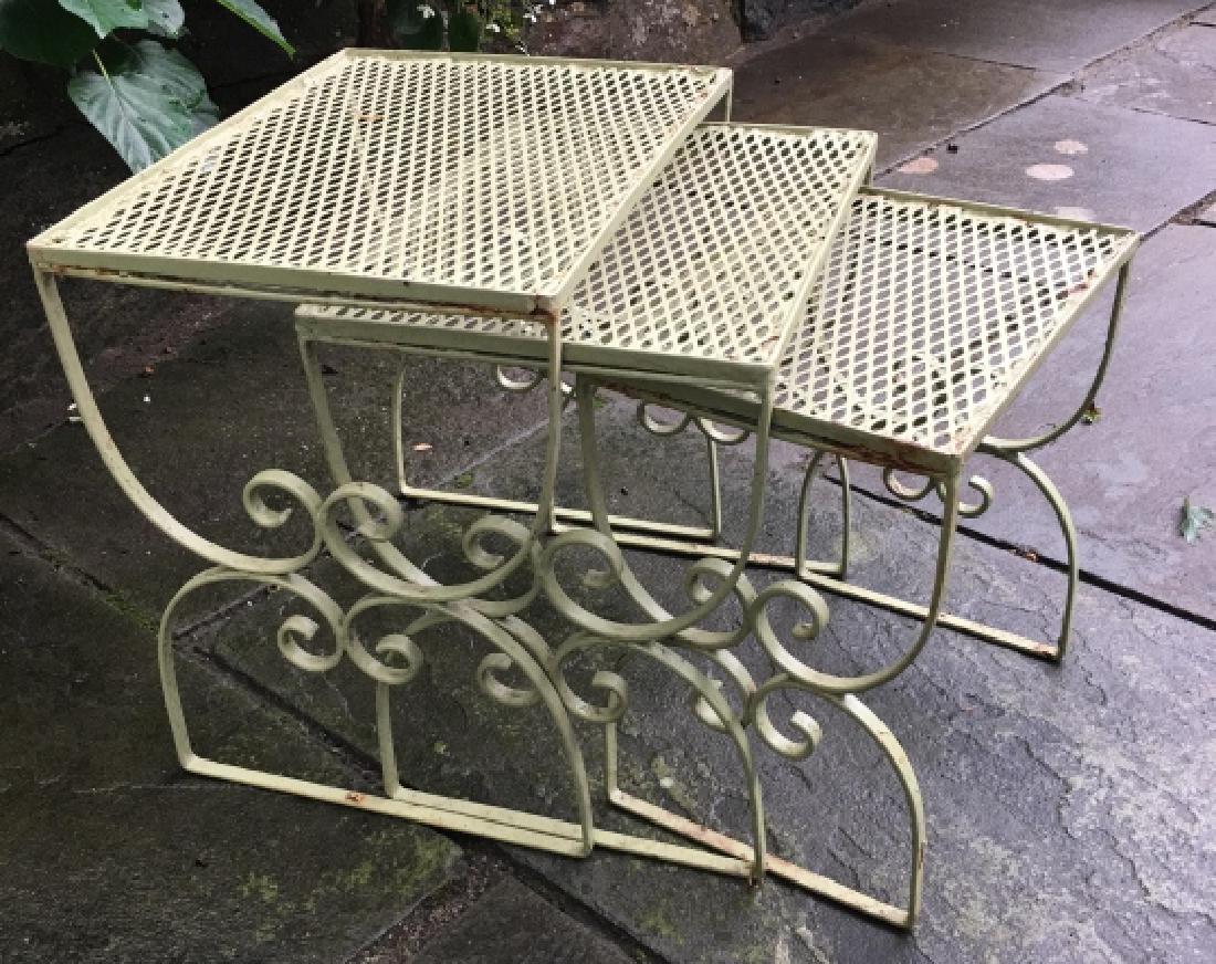 4 Wrought Iron Outdoor Nesting Side / End Tables (1 of 4)