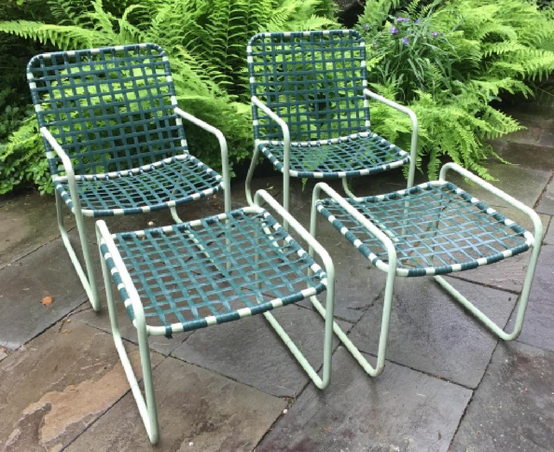 Pair Brown Jordan Arm Chairs W Ottomans (1 of 3)