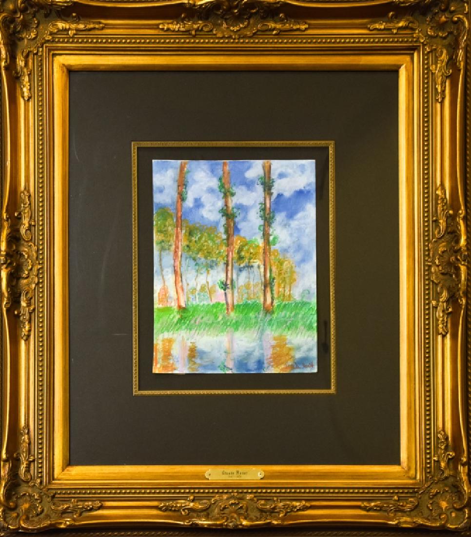 After Claude Monet Pastel on Paper Landscape Scene (1 of 11)