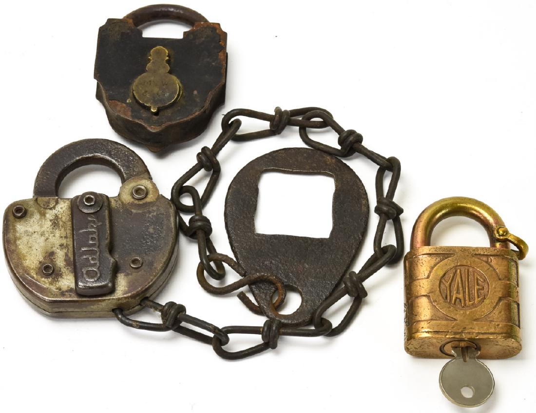 3 Antique Cast Metal Padlocks (1 of 8)