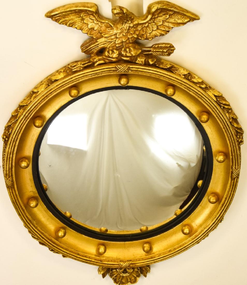 American Federal Style Gilt Convex Eagle Mirror (1 of 9)
