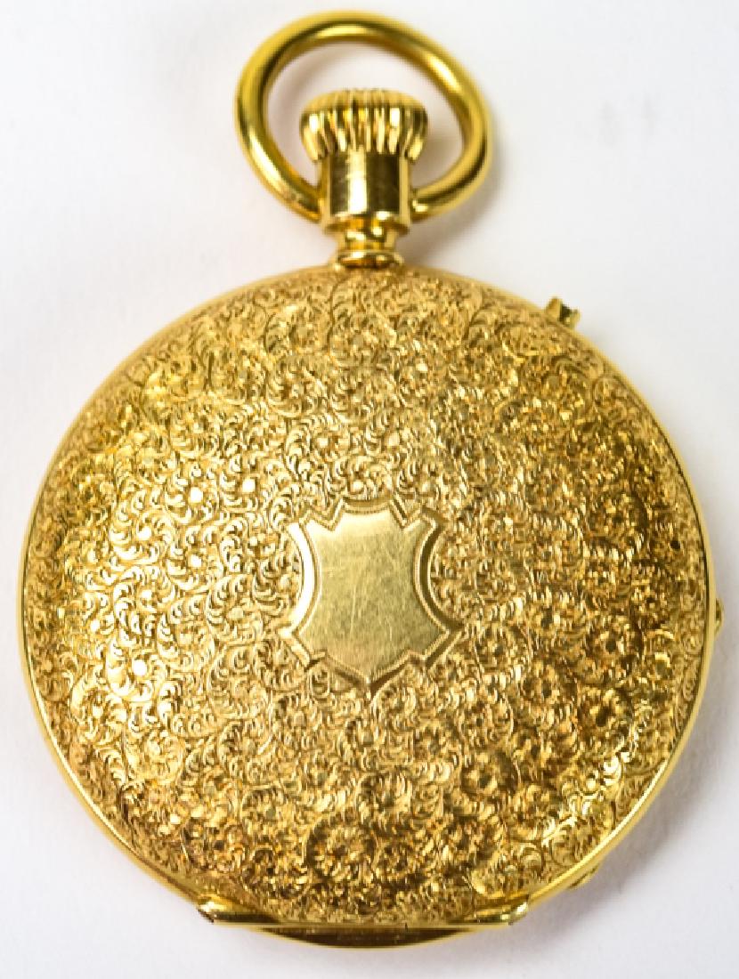 Antique 19th C Chased 18k Yellow Gold Pocket Watch (1 of 9)