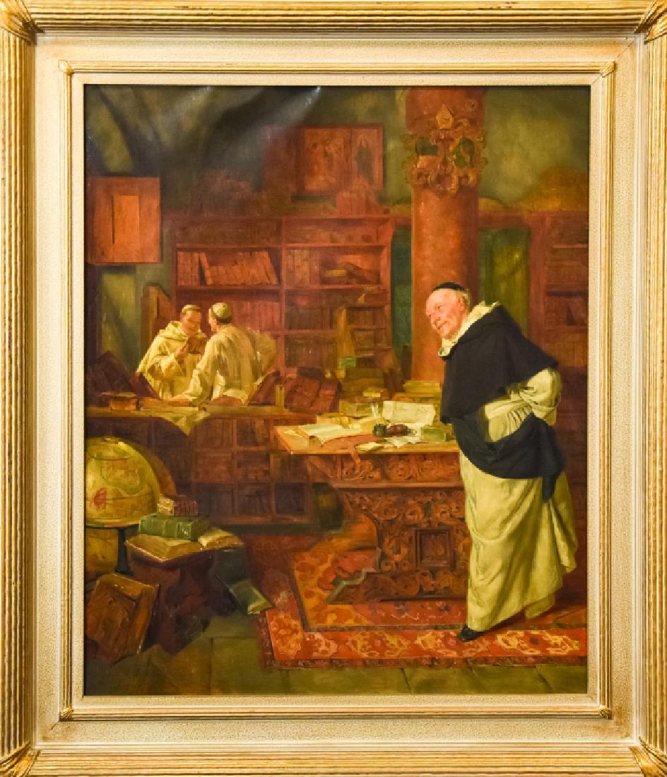 Antique German Oil Painting of Monks E Grutzner (1 of 10)