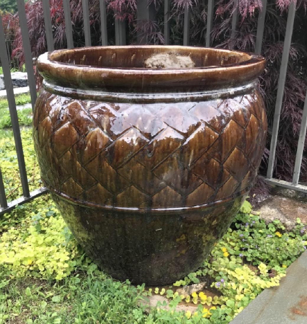 Large Scale Glazed Pottery Garden or Indoor Pot (1 of 3)