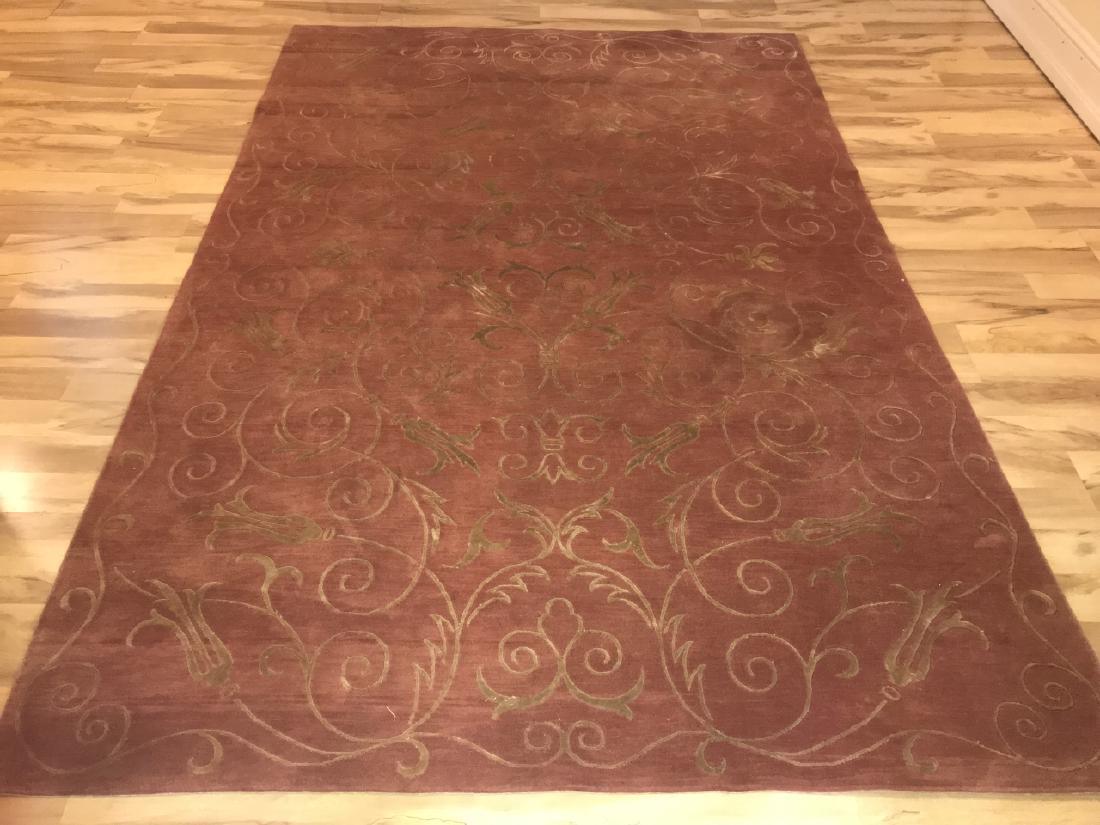 Tibetan Hand Knotted Wool Scrollwork Motif Carpet (1 of 6)