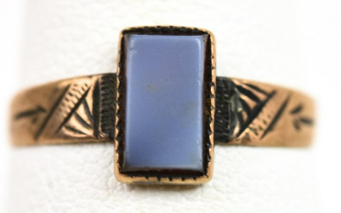 Antique 19th C 10kt Gold & Sardonyx Signet Ring (1 of 5)