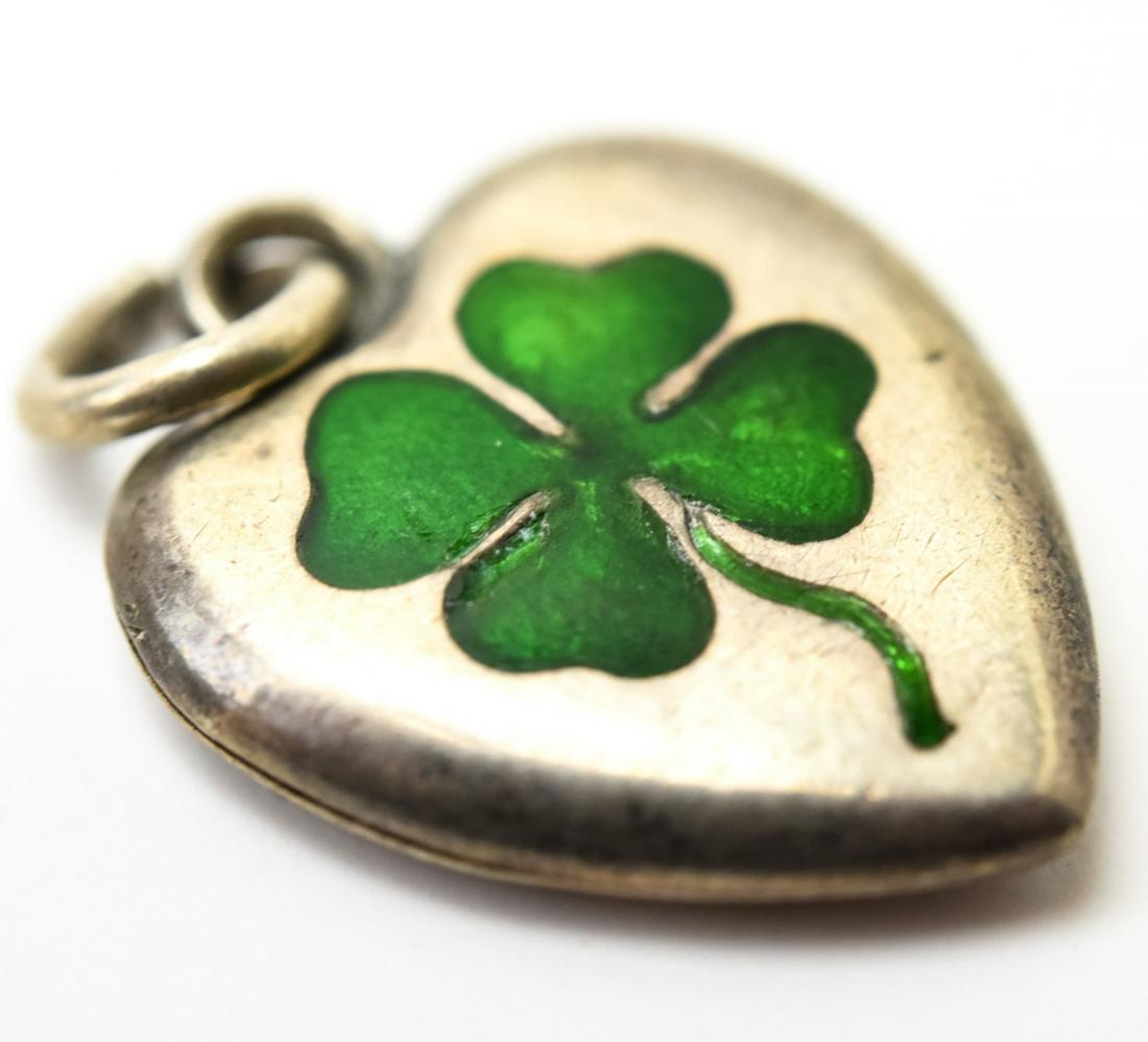 Antique Sterling Silver Four Leaf Clover Pendant (1 of 4)