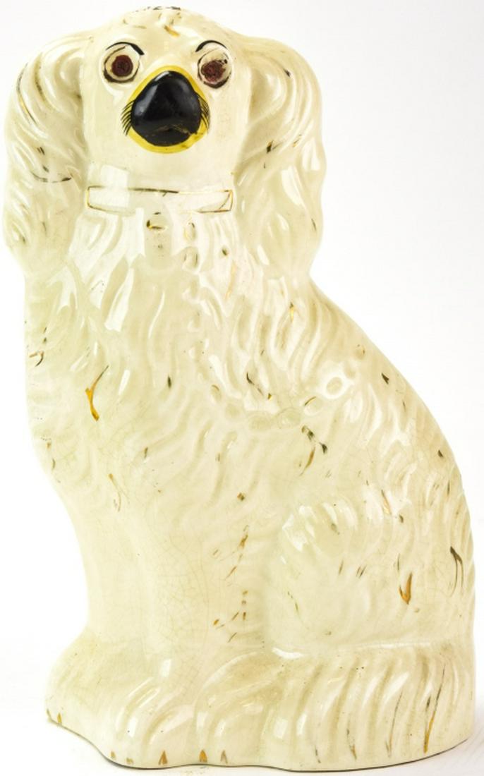 Antique 19th C Staffordshire Spaniel Dog Statue (1 of 7)