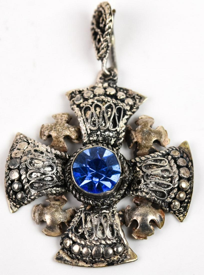 Vintage Sterling Silver Jerusalem Cross Pendant (1 of 6)