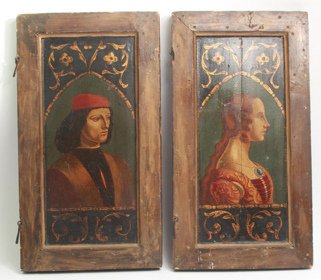 Antique Renaissance Revival Dante Beatrice Panels (1 of 6)